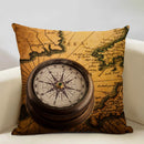 Nautical Compass Cushion Cover for Home, Office, Cafe & Car Decor - Axyaa Brand