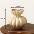 Axyaa Lotus Ruffles Ceramic Vase: Aesthetic Floral Room Decor & Flowers Arrangement