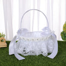 Axyaa Lace Decor Bridesmaid Flower Girl Baskets Rustic Wedding Ceremony Decor