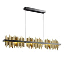 Axyaa Gold/Black LED Modern Chandelier for Dining Room and Kitchen Island