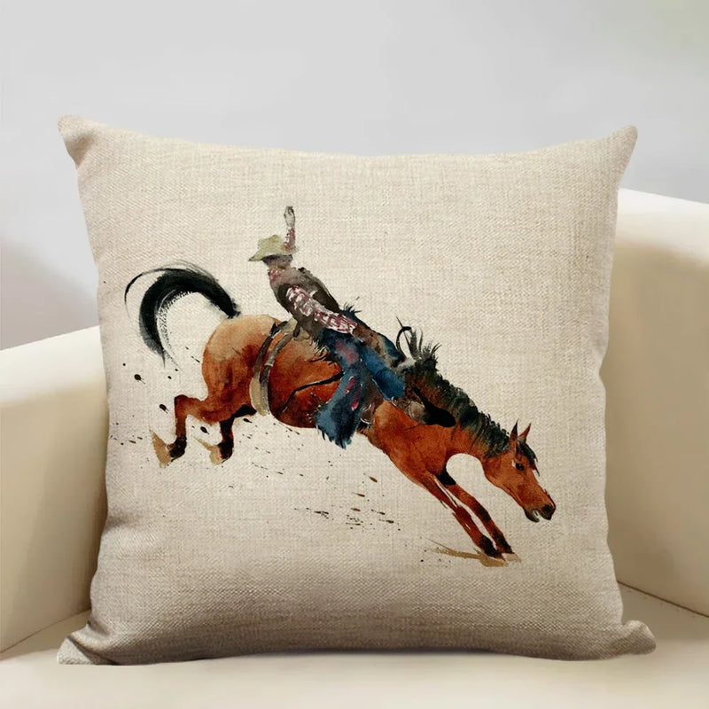 Axyaa Animal Horse Chicken Lizard Cow Antelope Pillow Case