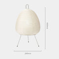 Axyaa Japanese Rice Paper Lamp with Tricolored Bulb and Metal Feet
