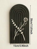 Axyaa Natural Wood Desk Ornaments - Floral Relief Decor, Botanical Wall Art Panels