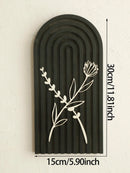 Axyaa Natural Wood Desk Ornaments - Floral Relief Decor, Botanical Wall Art Panels
