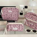Axyaa Floral Cosmetic Bag Set - 3pcs Portable Toiletry Organizer for Women