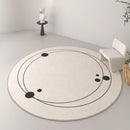 Axyaa Soft Plush Round Rug: Minimalist Nordic Style Cream Living Room Carpet