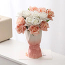 Axyaa Donut Shape Ceramic Flower Vase for Wedding Valentine's Day Home Decor