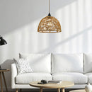Axyaa Rattan Chandelier: Hand-Woven Decorative Lampshade for Bedroom and Living Room