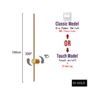 Axyaa LED Wall Lamp 350° Rotation Modern Wall Light, Touch Switch, Adjustable Gold