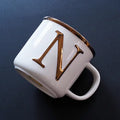 Axyaa Light Luxury Nordic Bone Couple Cup - Gold Relief Ceramic Mug