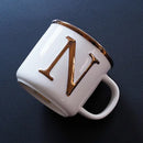 Axyaa Light Luxury Nordic Bone Couple Cup - Gold Relief Ceramic Mug