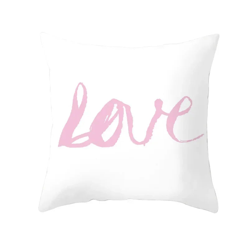 Axyaa Romantic Couple Pillowcases | Soft Cartoon Pattern Sofa Pillow Covers