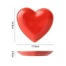 Axyaa Ceramic Love Plate Set - Snack, Jewelry, Cake, Fruit, Peach Heart