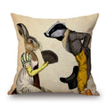 Axyaa Nordic Animal Cartoon Print Cushion Cover - Sofa & Bedroom Decoration Pillowcase