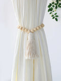 Macrame Beaded Curtain Tiebacks by Axyaa: Boho Home Decor & Decoration Accessories