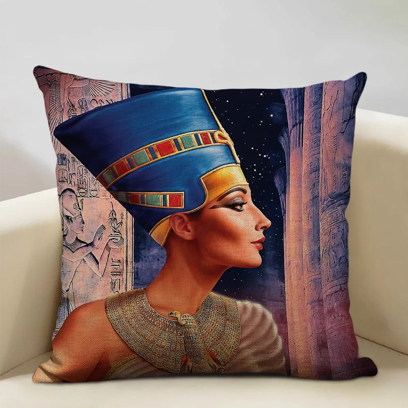 Axyaa African Women Design Linen Cushion Cover 45x45cm