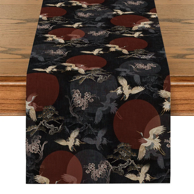 Axyaa Floral Fan Pattern Table Runner – Farmhouse Wedding Party Decoration