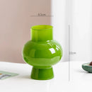 Axyaa Green Glass Vase Hydroponics Plant Pot for Table Decoration Aesthetic Floral Room Decor