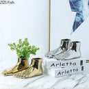 Axyaa Foot-shaped Ceramic Flower Vase Desktop Decorative Hydroponic Vase Craft