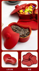 Axyaa Heart-Shaped Divided Nut Snack Plate for Living Room Tea Table