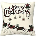 Axyaa Christmas Farmhouse Deer Pillowcase - Winter Holiday Decor, Cushion Cover