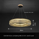 Axyaa Crystal LED Pendant Light: Luxury Steel Hanging Lamp for Modern Foyer & Dining Room