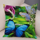 Axyaa Butterfly Flower Pillow Cover 45*45cm for Home Sofa Decor