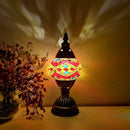 Axyaa Turkish Mosaic Glass Table Lamp: Vintage Art Deco Handcrafted Romantic Bed Light