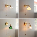 Axyaa Glass LED Wall Sconce, Luxury Stair Light, E27 Bulb, Green & White