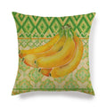 Axyaa Watermelon Pineapple Banana Printed Linen Cushion Cover for Sofa Couch 45X45CM