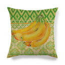 Axyaa Watermelon Pineapple Banana Printed Linen Cushion Cover for Sofa Couch 45X45CM