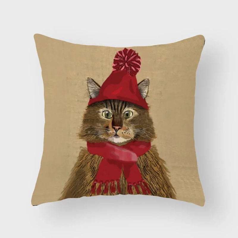 Axyaa Cat Print Pillowcase 45*45cm