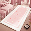 Axyaa Fluffy Pink Carpet: Soft, Minimalist Style Rug for Girl Bedroom, Living Room