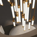 Axyaa Luxury Gold/Black Staircase Chandelier for Modern Living Spaces