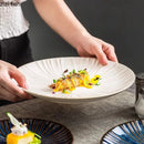 Axyaa Round Shallow Plate Ceramic Tableware Dessert Snack Sushi Salad Plate