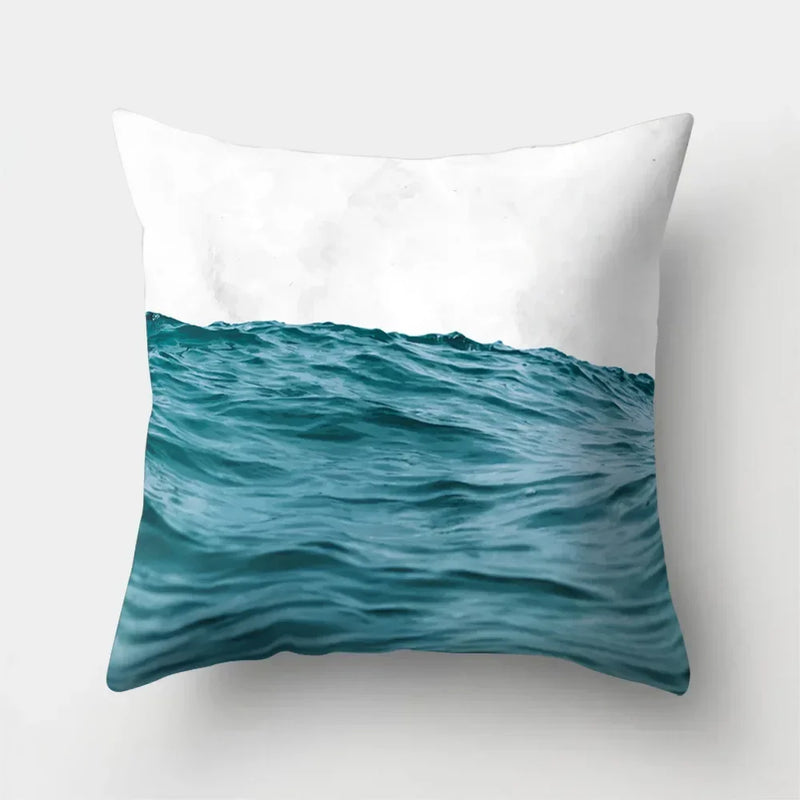 Axyaa Sea Waves Cushion Cover 45x45cm for Home, Office & Car Décor