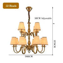 Axyaa Double-Layer Fabric Pendant Light for Living Room and Bedroom