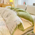 Axyaa Floral Print Reversible Cotton & Flannel Duvet Cover - Single to King Sizes
