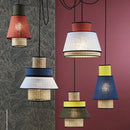Axyaa Rattan Art Pendant Lights, Colorful Chandelier for Kitchen & Living Room