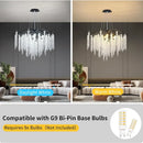 Axyaa Black Tree Branch Crystal Chandelier: Modern Raindrop LED Pendant Light