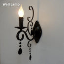Axyaa Black Iron Crystal Chandelier for Living Room & Bedroom