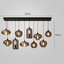 Axyaa Nordic Designer Modern Stairs Smoky Glass Chandeliers Ceiling Light LED