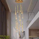 Axyaa Crystal Chandelier Stair Pendant Living Room Interior Lighting