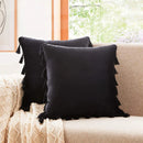 Black Tassel Pillowcases by Axyaa - Velvet Holiday Home Decoration Gift