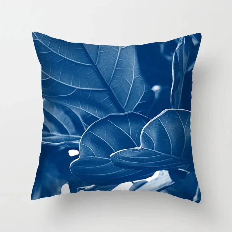 Blue Pattern Cushion Cover 45*45cm Pillowcase for Bedroom Sofa Home Decor by Axyaa