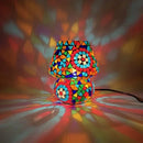 Mosaic Glass Mushroom Table Lamps by Axyaa: LED Night Lights for Bedroom Decor