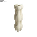 Axyaa Ceramic Vase Trio for Desk Decor Flowers Arrangement & Room Aesthetics