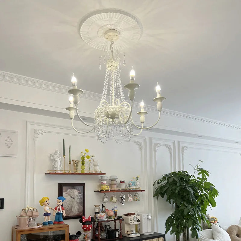 Rustic Crystal Chandelier Wall Lamp by Axyaa: Princess Room Candle Hanging Light