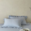 Axyaa Ruffled Cotton Pillowcases - Soft Double Layer Gauze Cover
