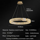 Axyaa Luxury Gold Metal Crystal LED Pendant Chandeliers for Home, Restaurant, Hotel
